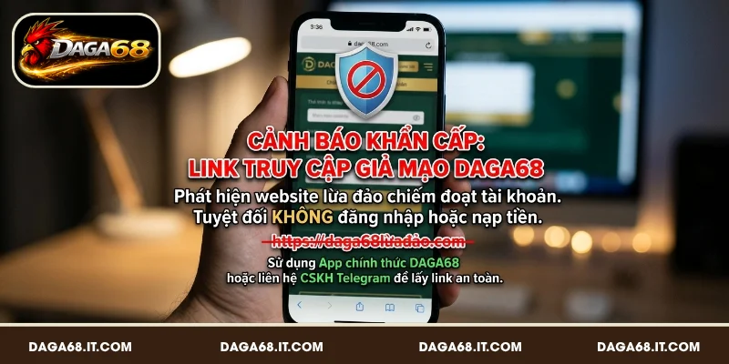 Dấu hiệu nhận biết cảnh báo link truy cập giả mạo DAGA68 bạn cần nắm rõ